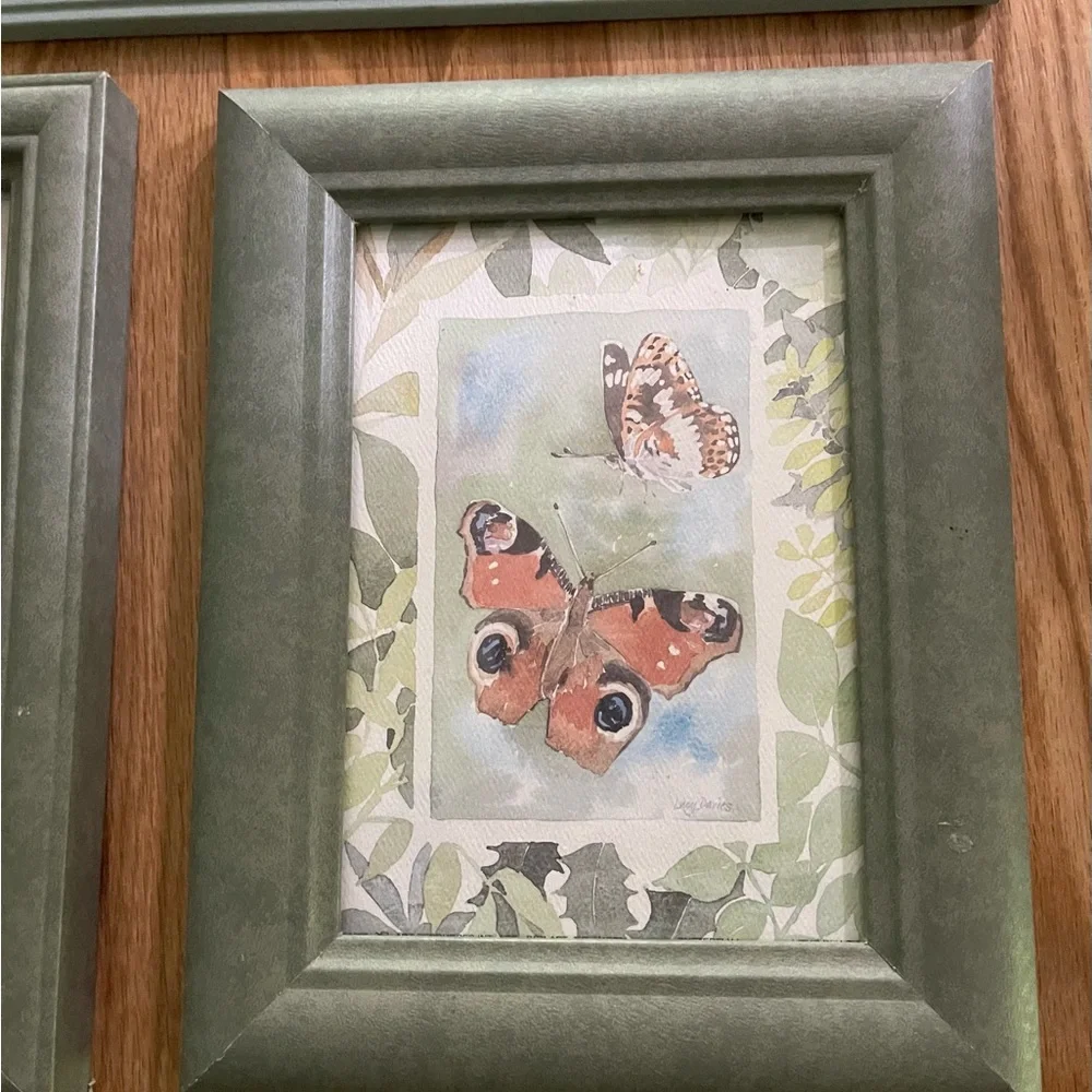 Green Framed Butterfly Art Print
